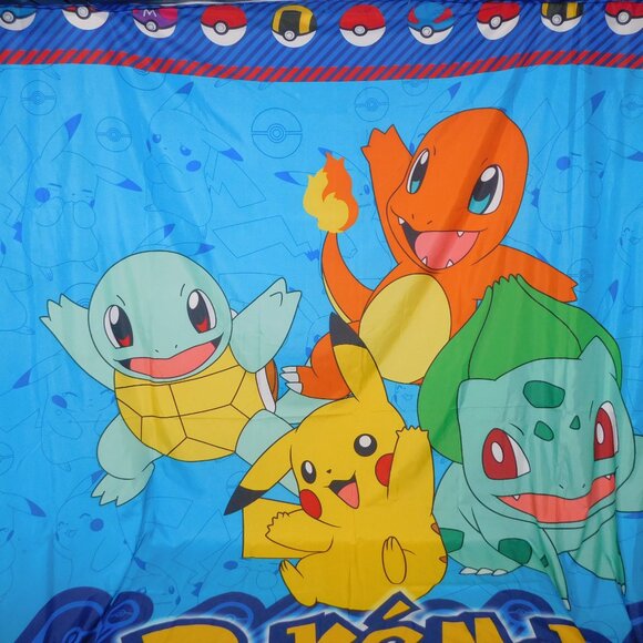 2017 Pokemon Kids Decorative Microfiber Fabric Shower Curtain 72 x 72 - Picture 5 of 6